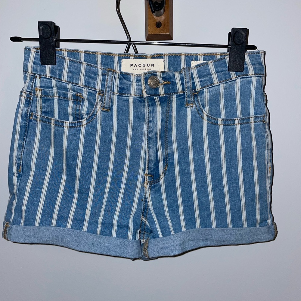 Pacsun Striped Jean Shorts